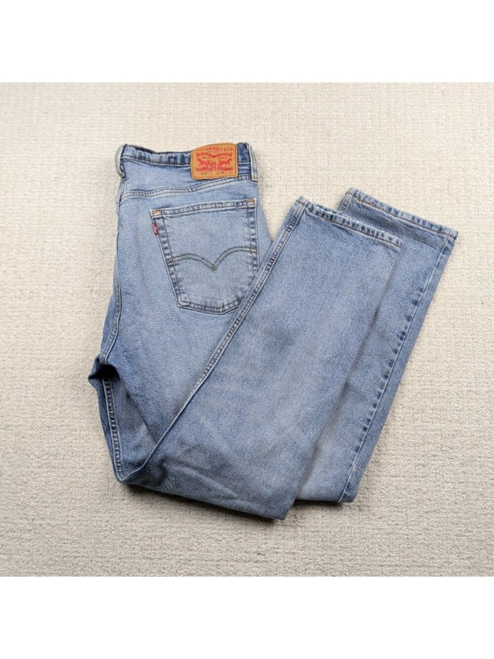 Levis 513 Jeans Mens 36x32 Light Wash Blue Slim Straight Western Workwear  Rodeo